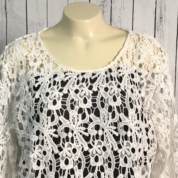 Blanc du Nil lace crochet long sleeve top - Picture 4 of 8